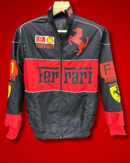 Vintage Ferrari Racing Jacket l Black & Red l F1 Racing Jacket l TSF