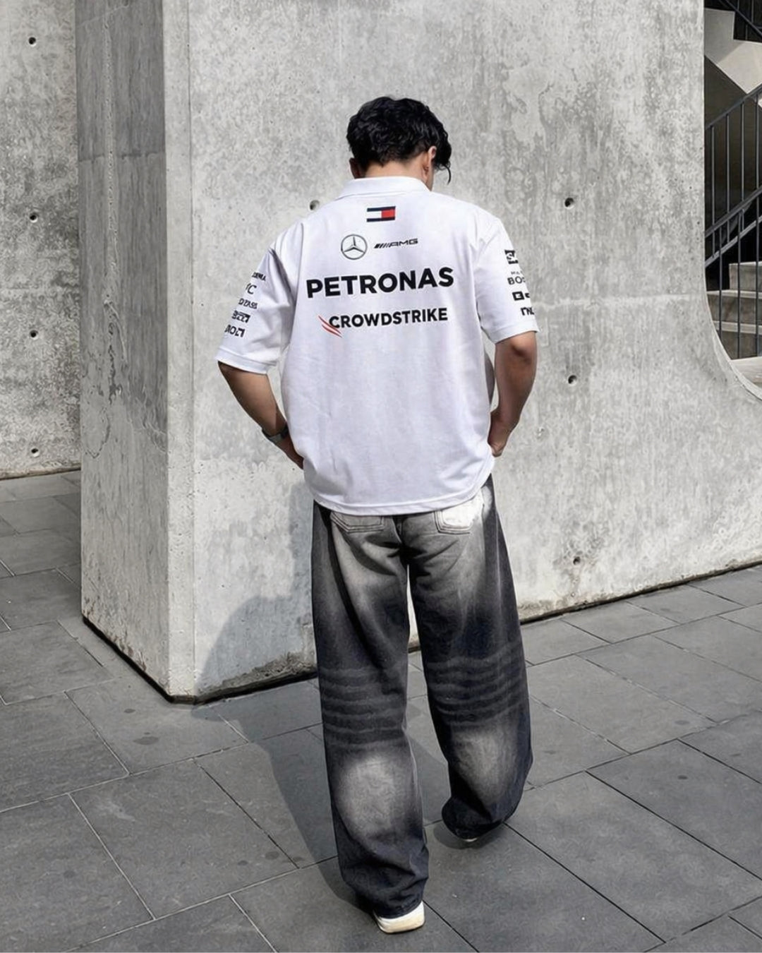 F1 PETRONAS UNISEX WHITE POLO T-SHIRT