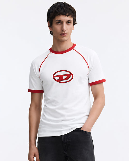 DIES#L WHITE & RED RINGER T-SHIRT