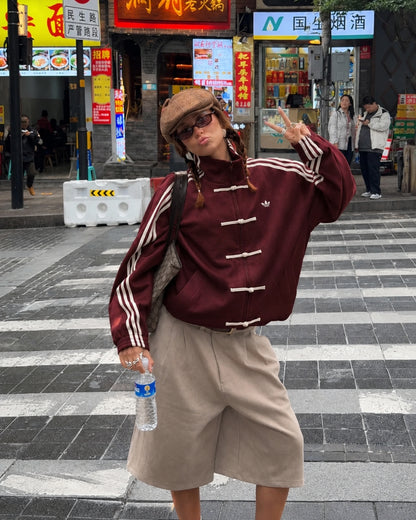 CNY-WINE MAROON SUEDE JACKET - UNISEX