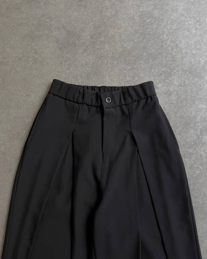 BLACK DOUBLE PLATE WIDE LEG PANT