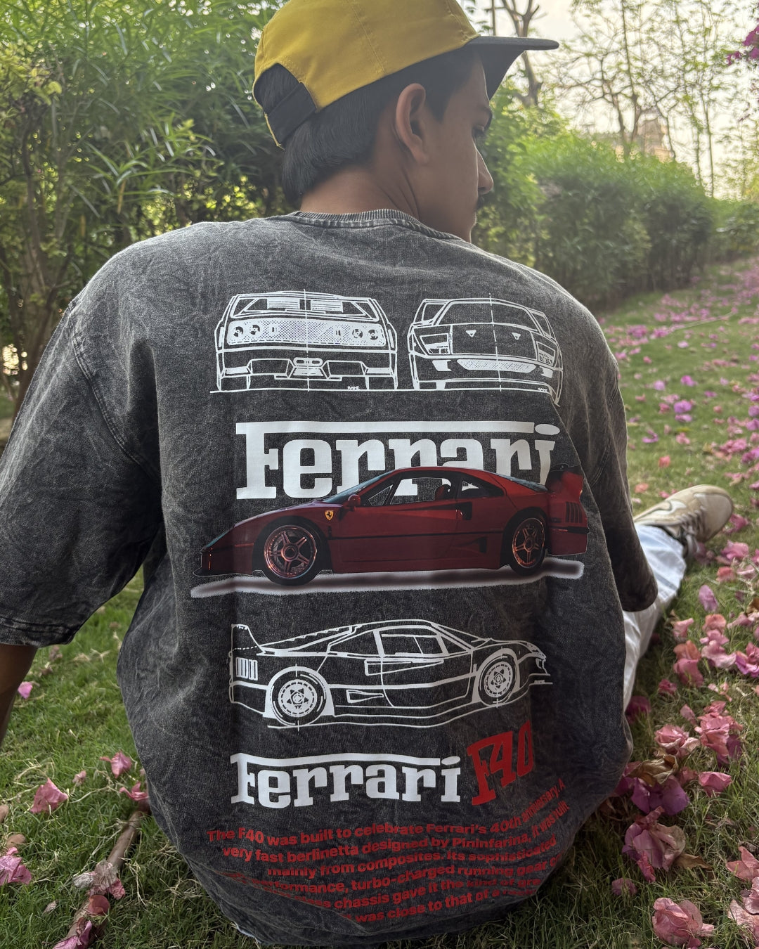 FERRARI ACID WASH UNISEX T-SHIRT