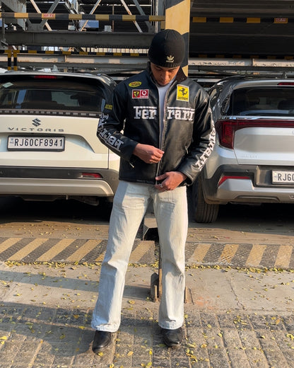 F1 BLACK FERRARI UNISEX LEATHER JACKET