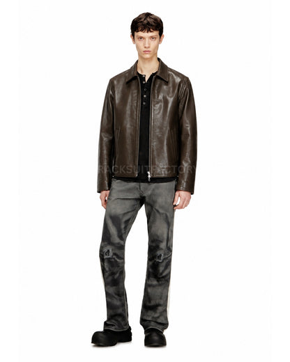 MOCHA BROWN LEATHER JACKET – UNISEX