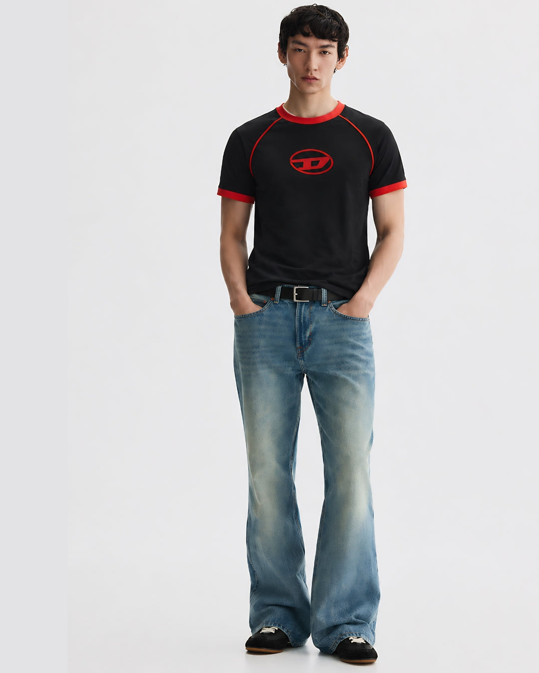 DIES#L BLACK & RED RINGER T-SHIRT