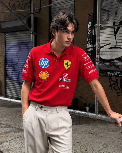 F1 SCUDERIA UNISEX RED POLO T-SHIRT