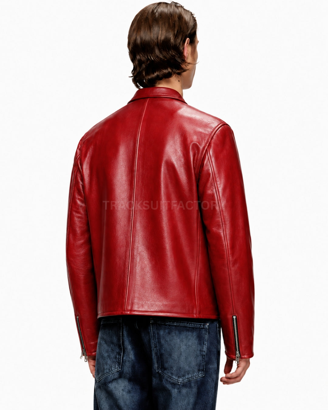 CHERRY RED LEATHER JACKET – UNISEX