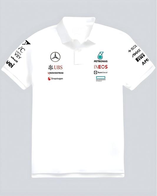 F1 PETRONAS UNISEX WHITE POLO T-SHIRT
