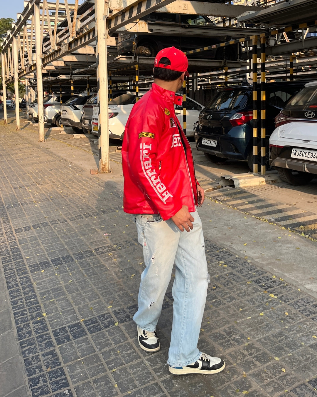 F1 RED FERRARI UNISEX LEATHER JACKET