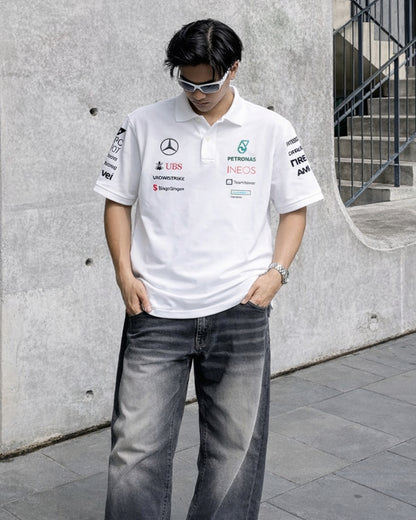 F1 PETRONAS UNISEX WHITE POLO T-SHIRT