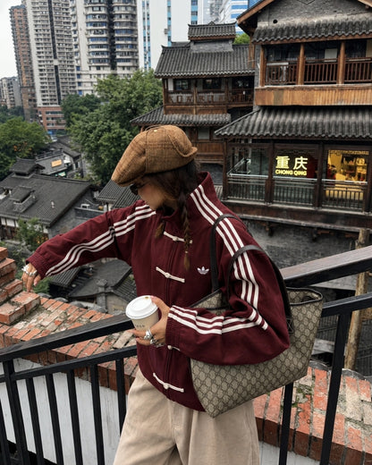 CNY-WINE MAROON SUEDE JACKET - UNISEX