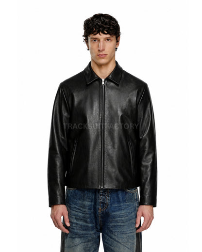 ZED BLACK LEATHER JACKET – UNISEX