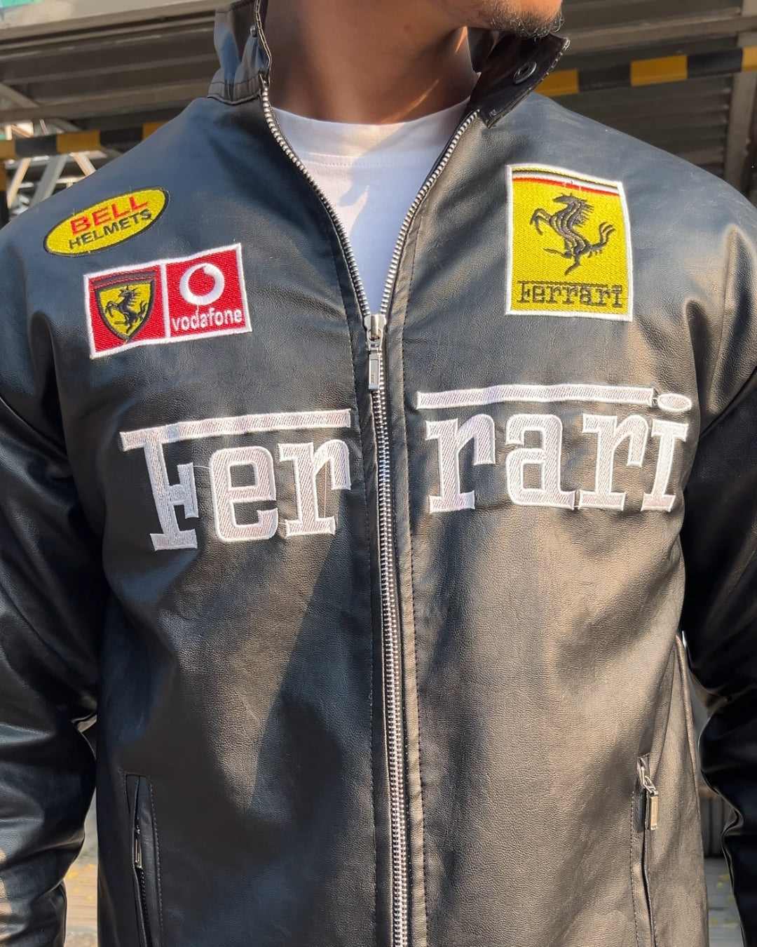 F1 BLACK FERRARI UNISEX LEATHER JACKET