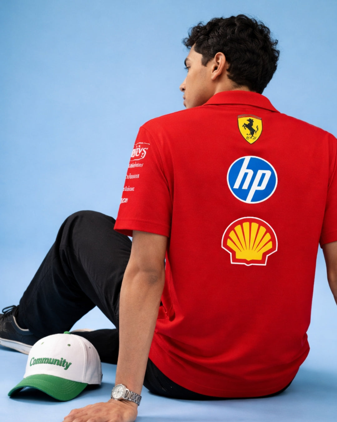 F1 SCUDERIA UNISEX RED POLO T-SHIRT