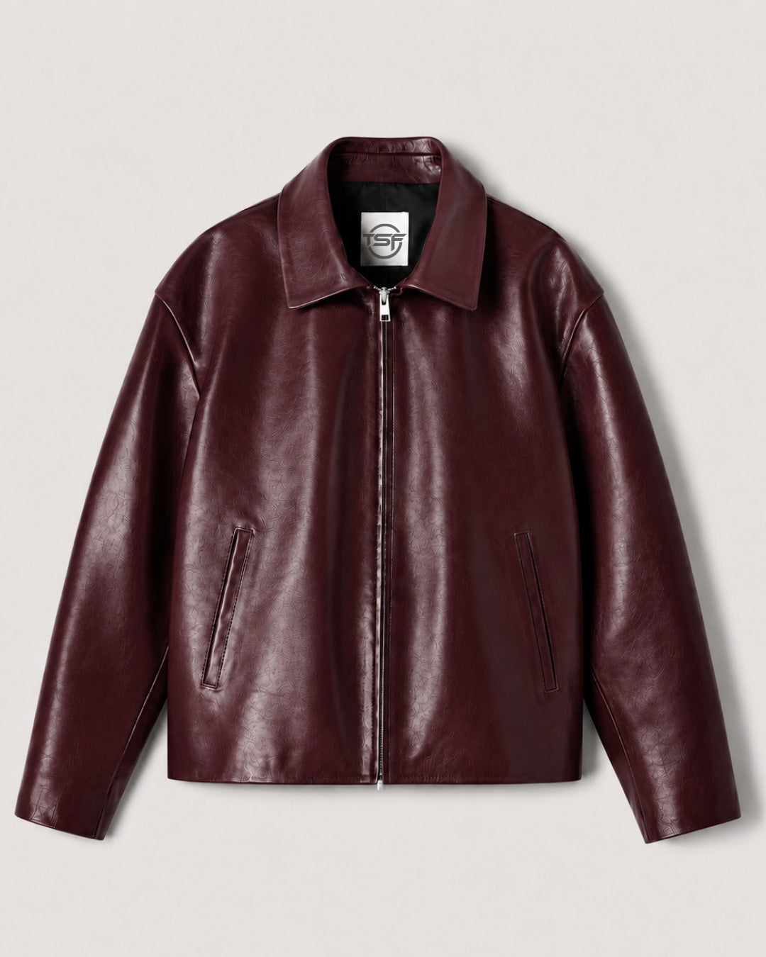 WINE RED LEATHER JACKET – UNISEX