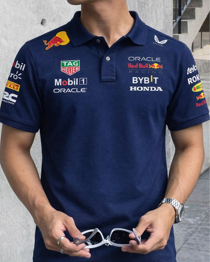 F1 REDBULL UNISEX BLUE POLO T-SHIRT