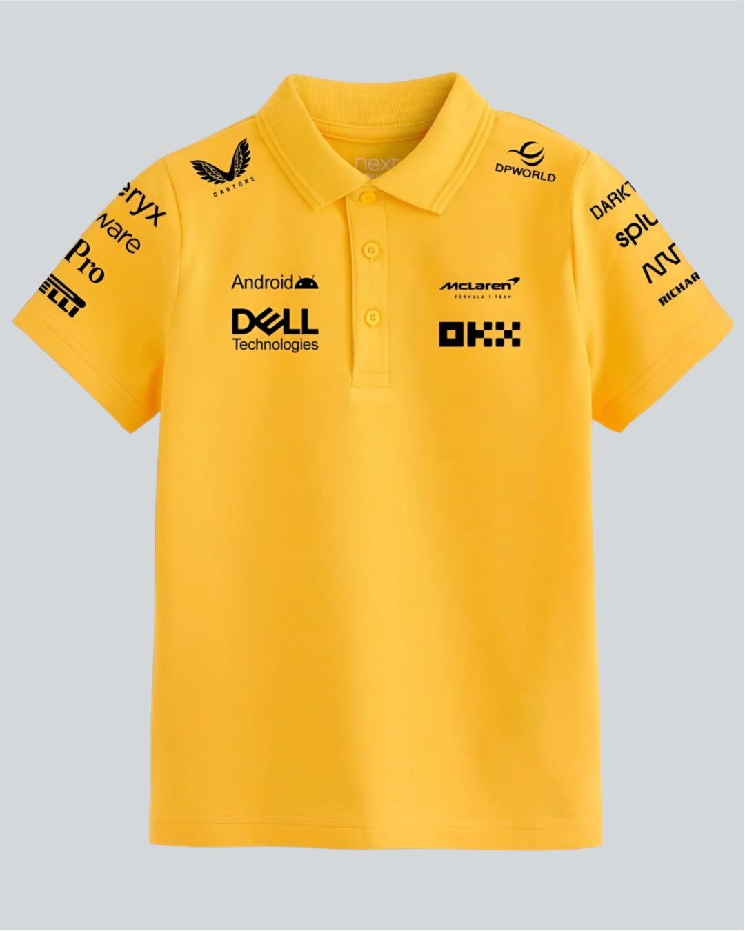 F1 MCLAREN UNISEX YELLOW POLO T-SHIRT