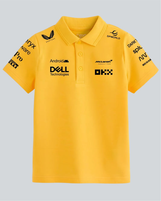 F1 MCLAREN UNISEX YELLOW POLO T-SHIRT