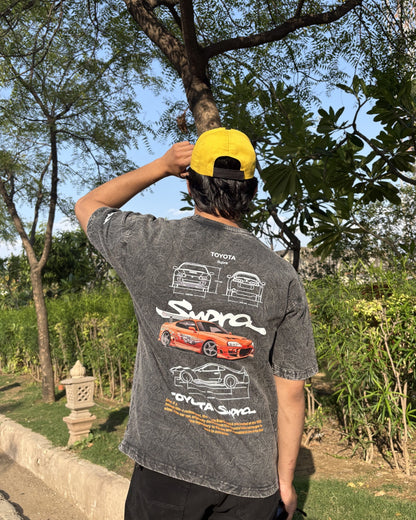 TOYOTA UNISEX ACID WASH T-SHIRT