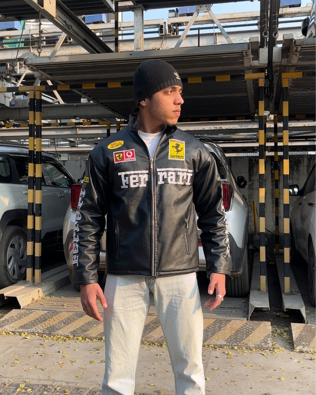 F1 BLACK FERRARI UNISEX LEATHER JACKET