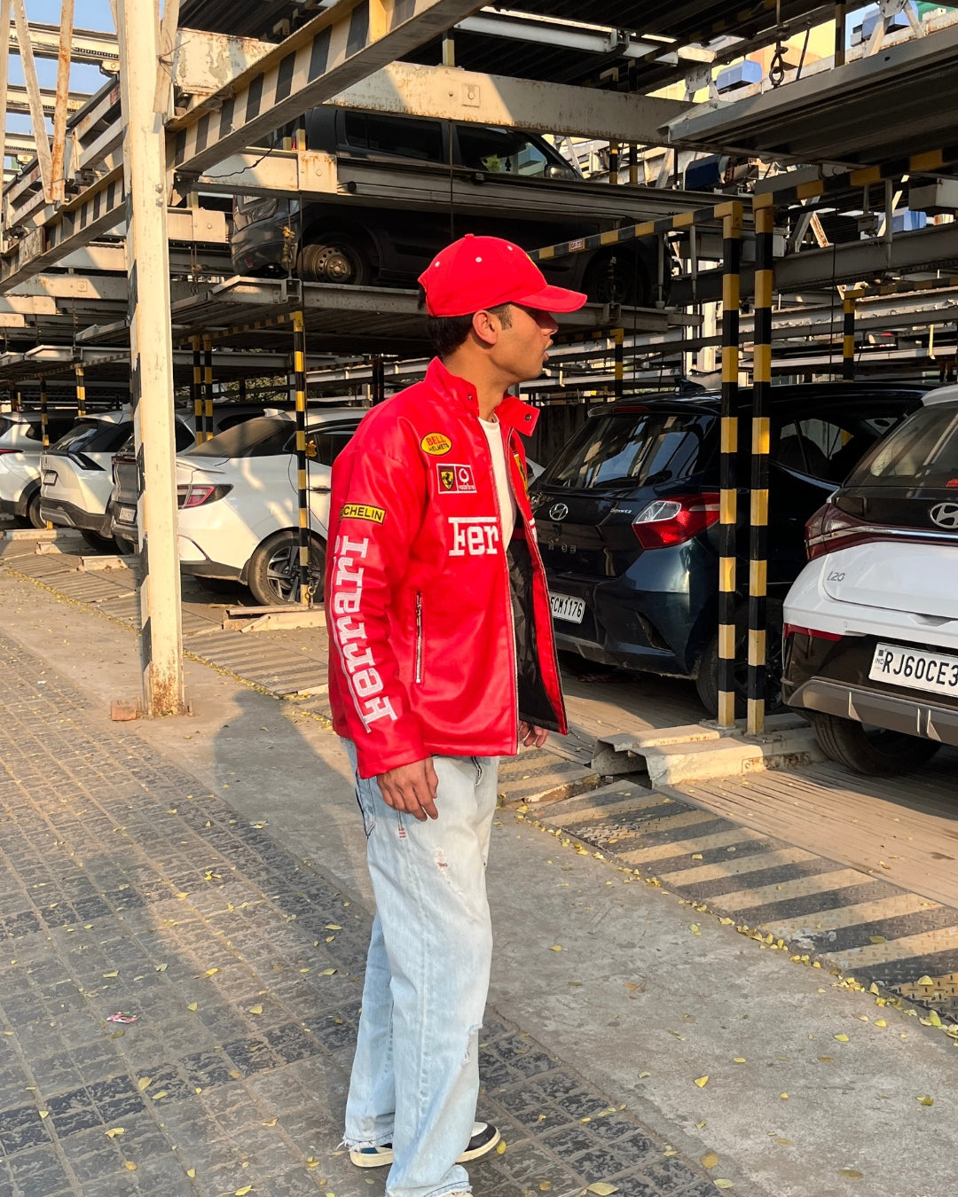 F1 RED FERRARI UNISEX LEATHER JACKET