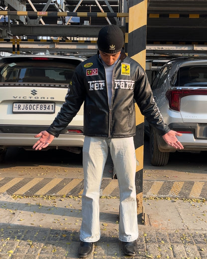 F1 BLACK FERRARI UNISEX LEATHER JACKET