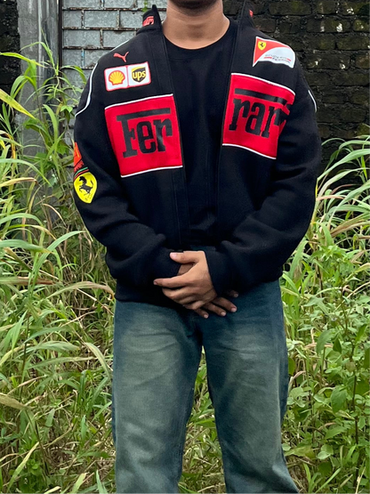 F1 BLACK FERRARI UNISEX RACING JACKET
