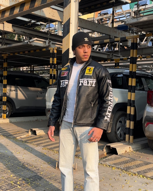 F1 BLACK FERRARI UNISEX LEATHER JACKET