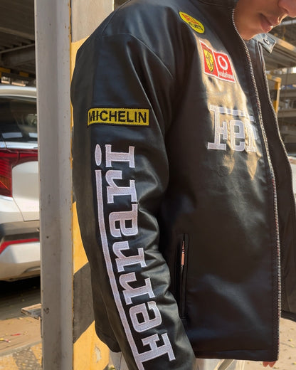 F1 BLACK FERRARI UNISEX LEATHER JACKET