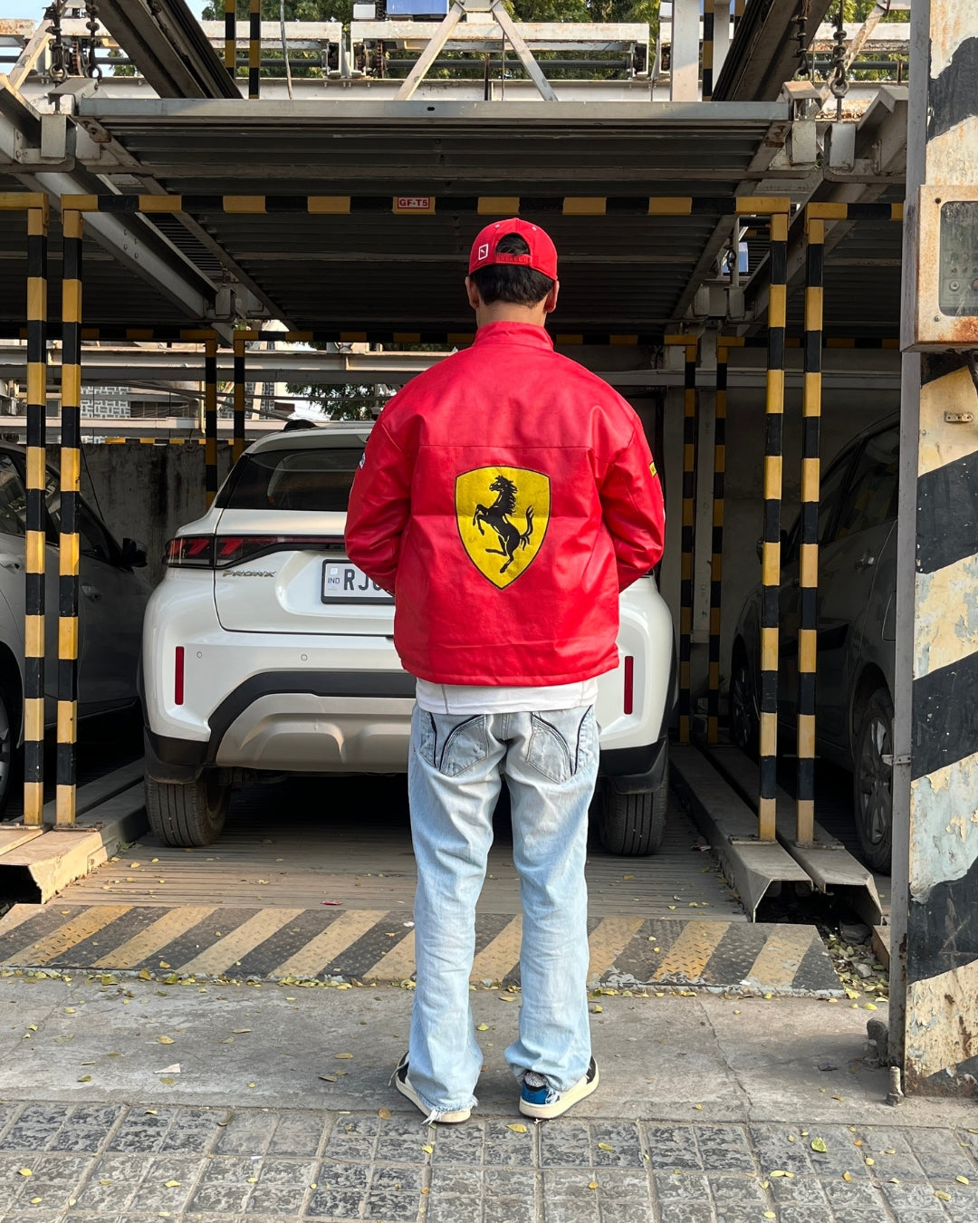 F1 RED FERRARI UNISEX LEATHER JACKET
