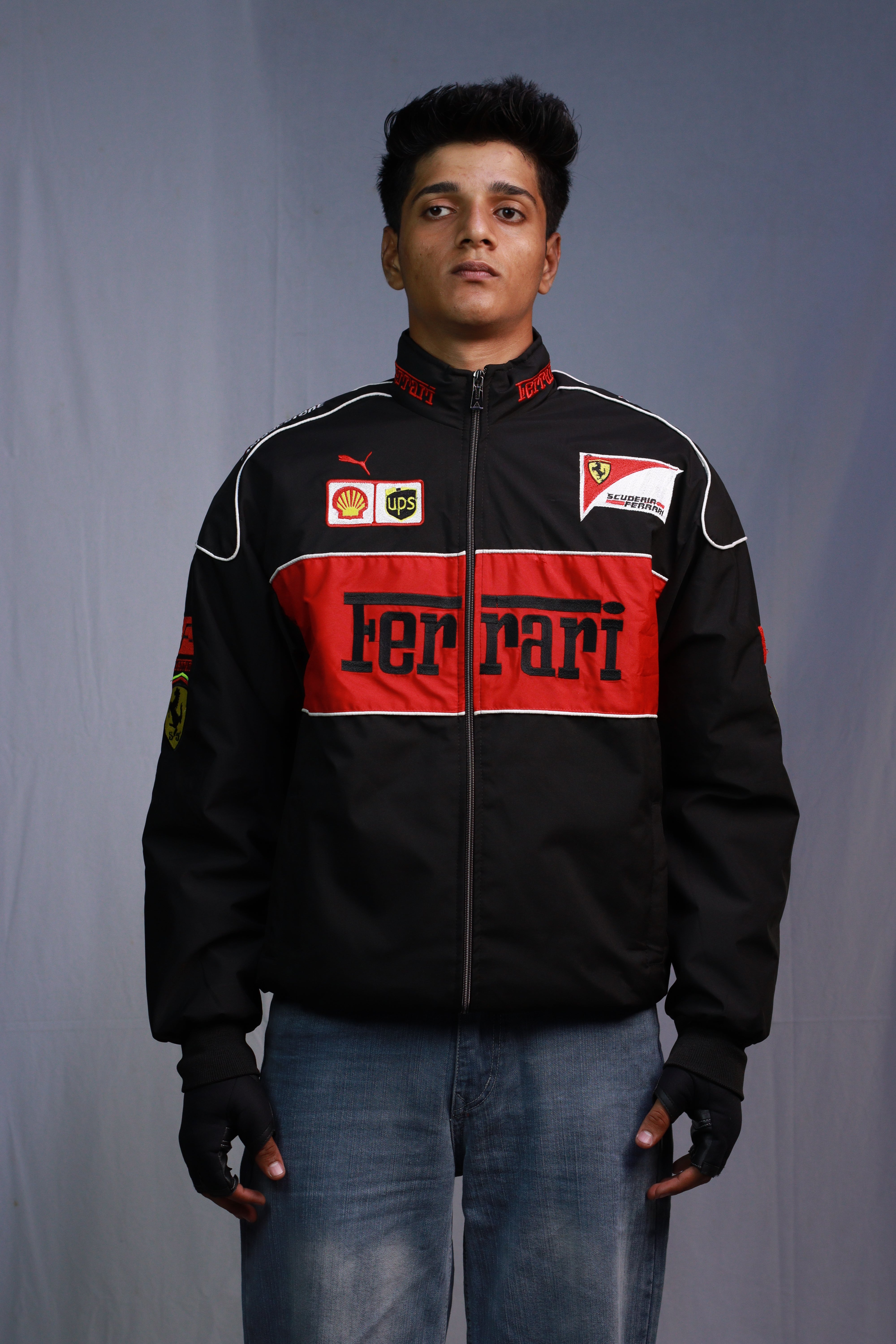 F1 BLACK FERRARI UNISEX EMBROIDED JACKET – Tracksuit Factory