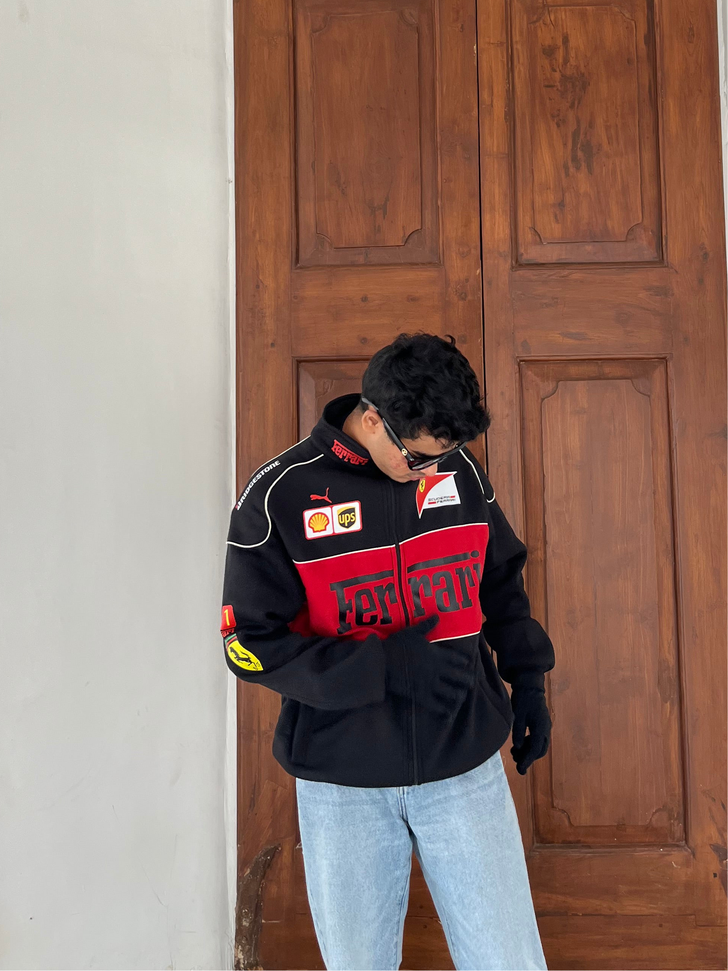 F1 BLACK FERRARI UNISEX RACING JACKET
