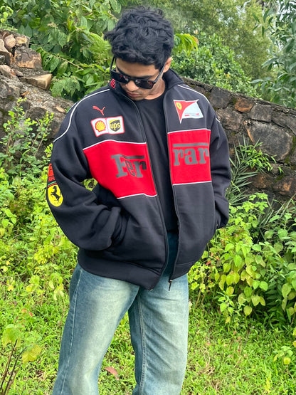 F1 BLACK FERRARI UNISEX RACING JACKET