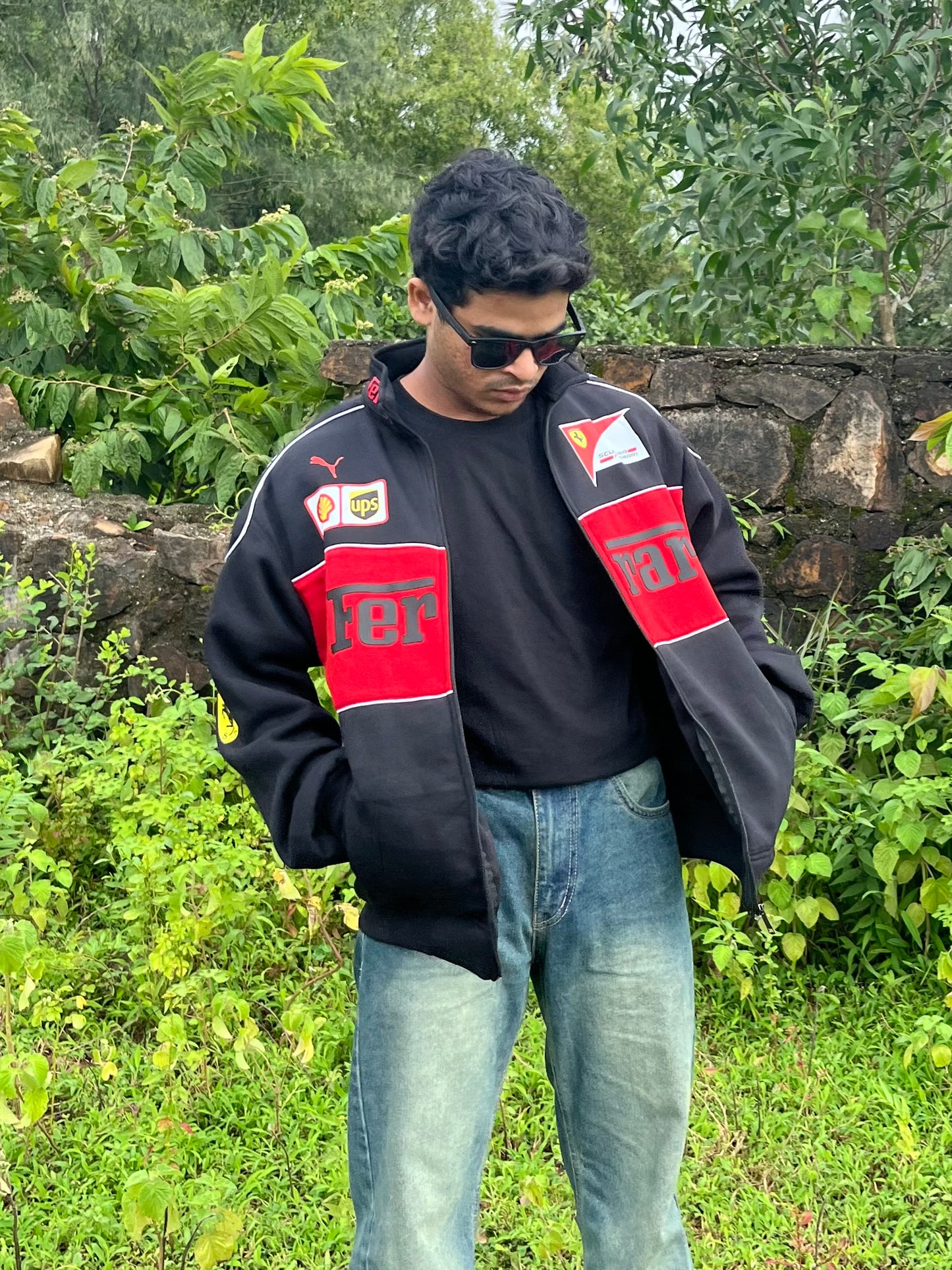 F1 BLACK FERRARI UNISEX RACING JACKET