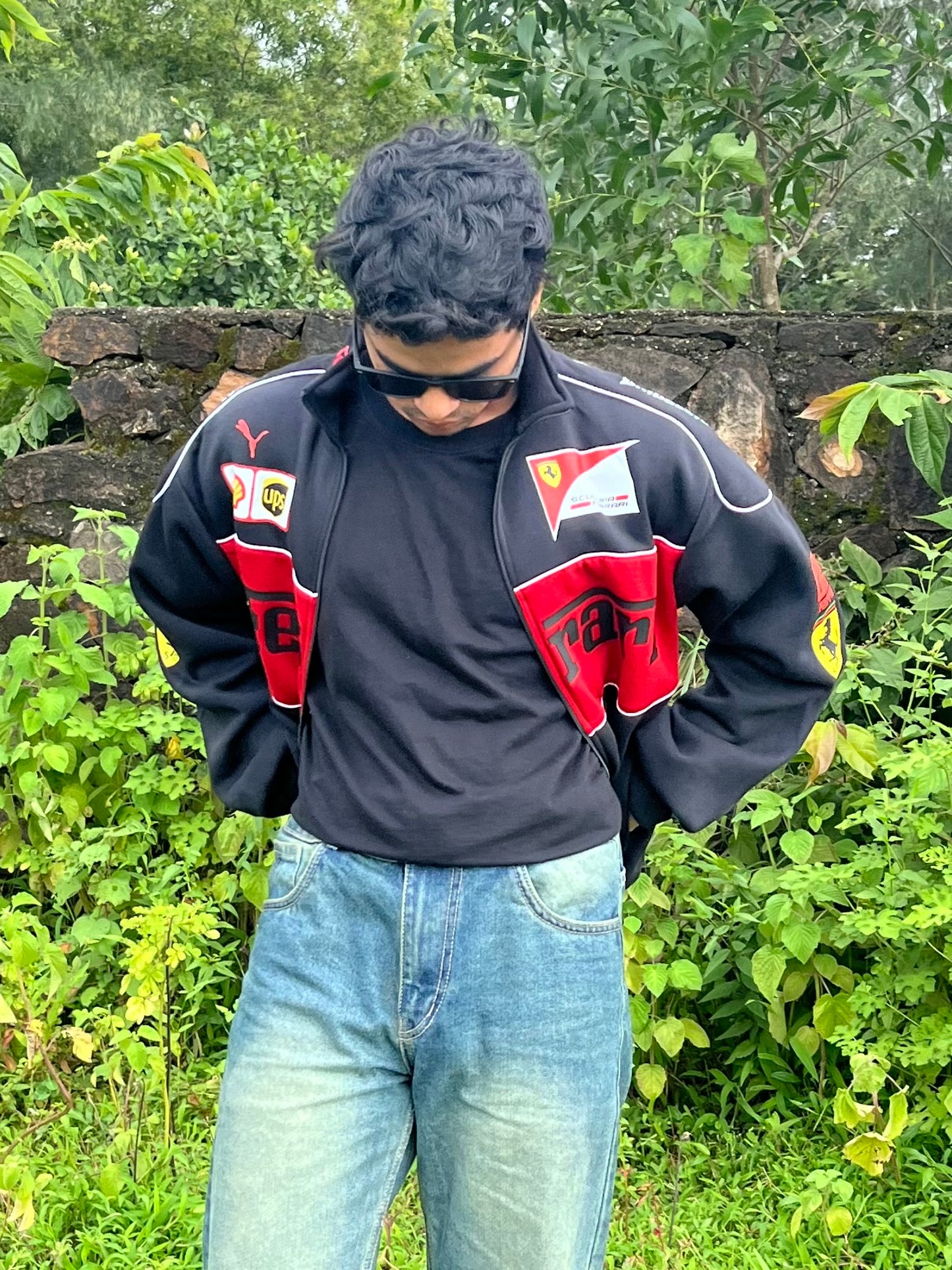 F1 BLACK FERRARI UNISEX RACING JACKET