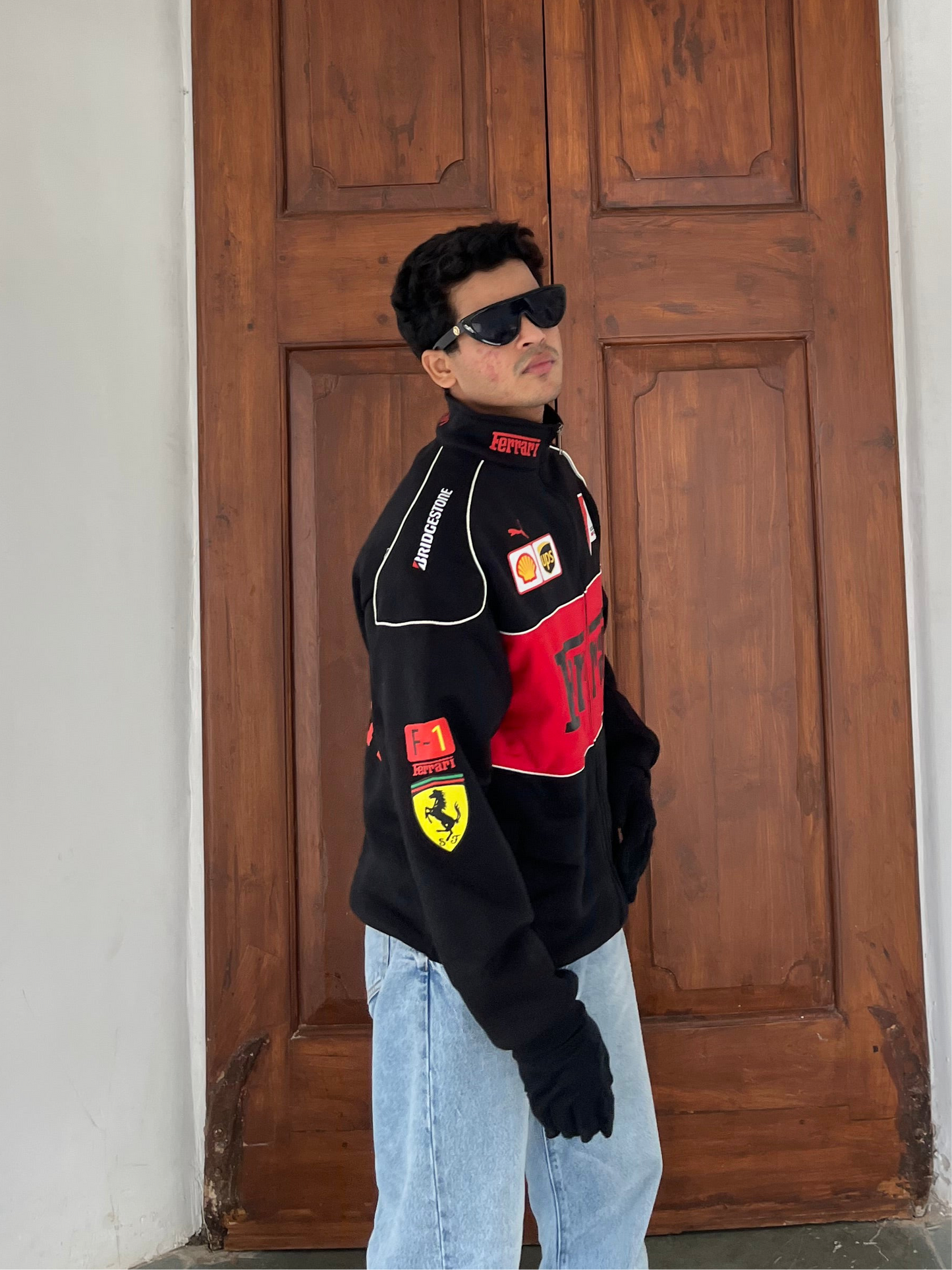 F1 BLACK FERRARI UNISEX RACING JACKET
