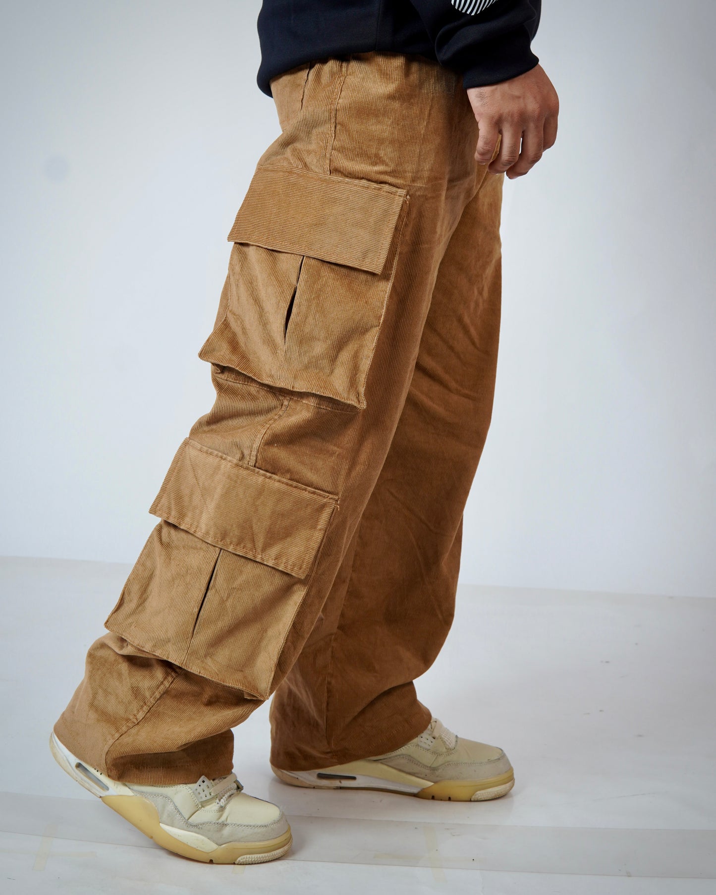 Brown Corduroy 8 Pockets Baggy Cargo Pants l Streetwear Cargo Pants l TSF