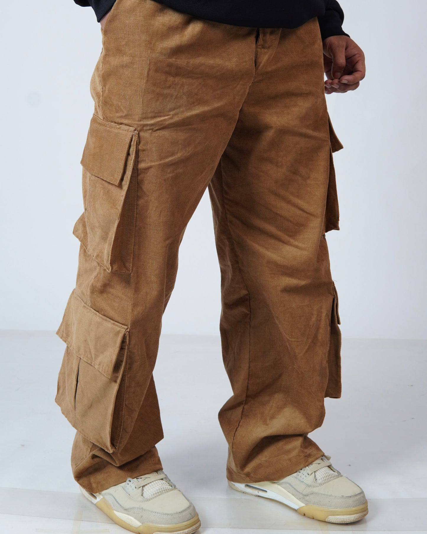 Brown Corduroy 8 Pockets Baggy Cargo Pants l Streetwear Cargo Pants l TSF