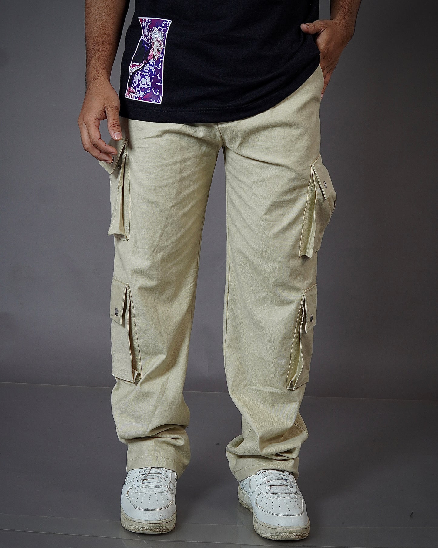 Beige Cargo 8 Pockets Pant For Mens l Premium Cargo For Mens l TSF