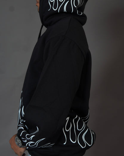 Aesthetic Black  Flame Unisex Hoodie l TSF