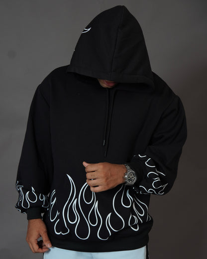 Aesthetic Black  Flame Unisex Hoodie l TSF