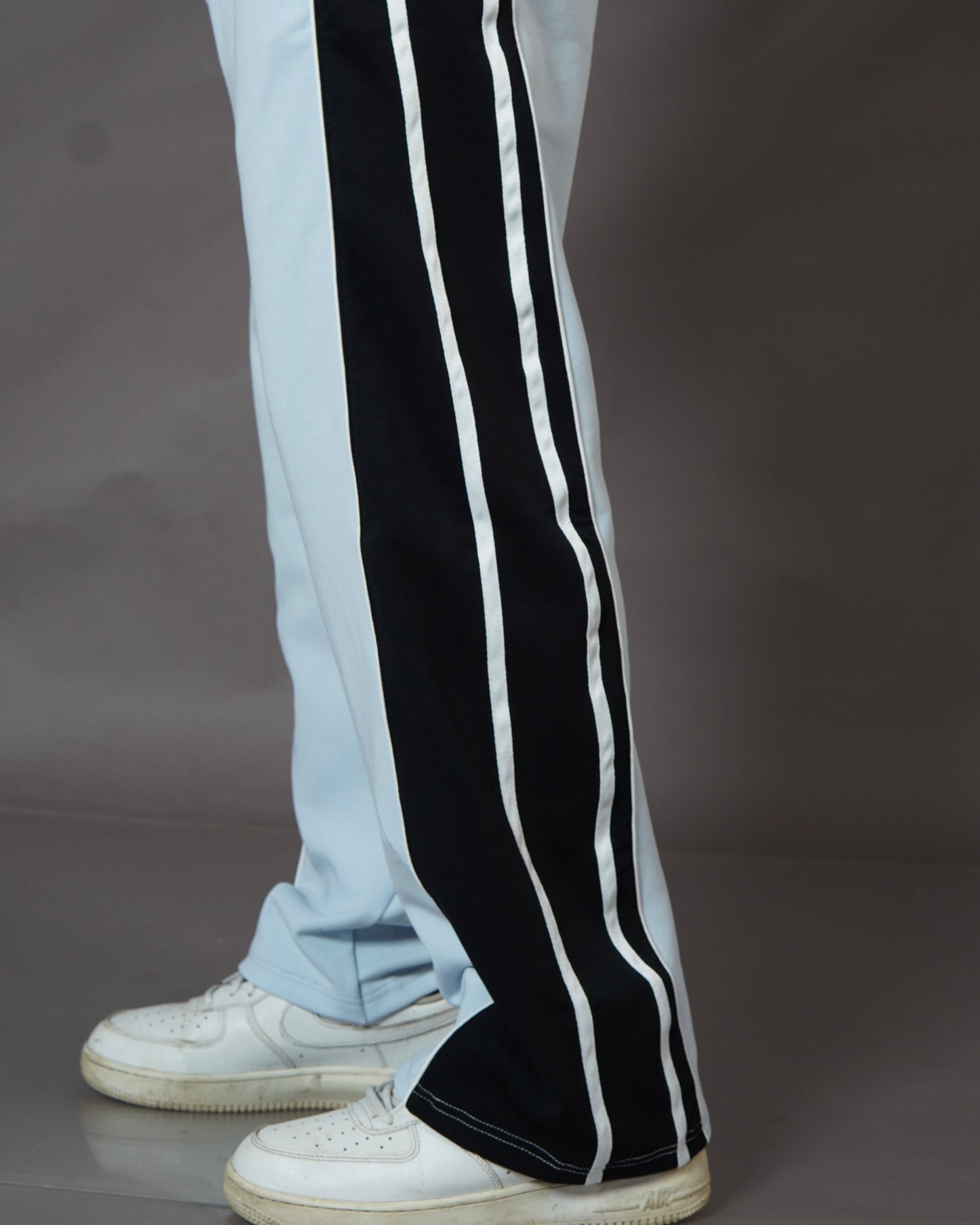 Sky Blue with Black Stripes Trackpants for Mens l Streetwear Trackpants lTSF