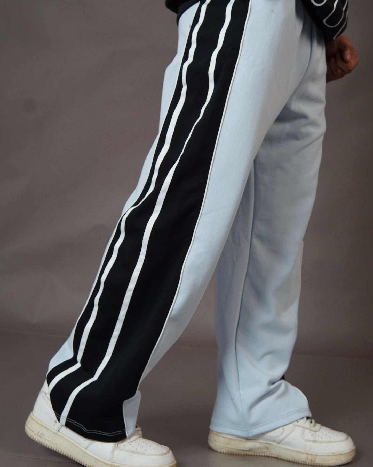 Sky Blue with Black Stripes Trackpants for Mens l Streetwear Trackpants lTSF