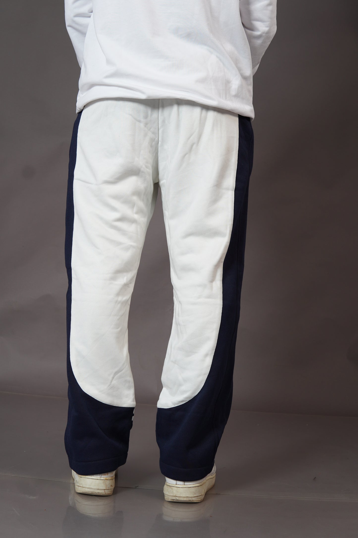 3 Stripes White Regular Fit Trackpants l Streetwear Trackpants l TSF