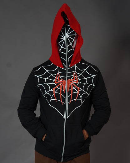 ASTHETIC BLACK UNISEX SPIDER HOODIE s