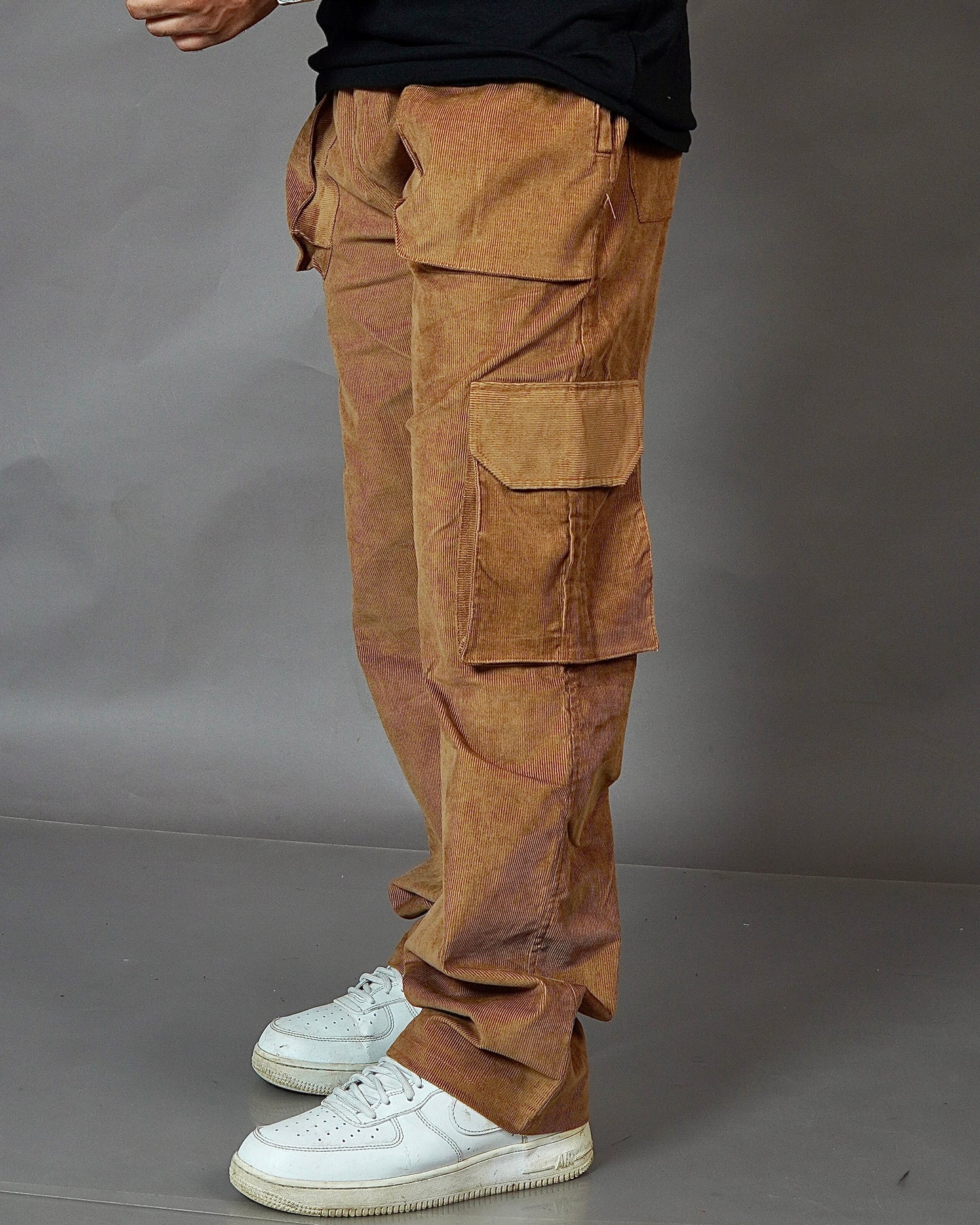 Brown Corduroy Cargo 6 Pocket Pant For Mens l Streetwear Cargo Pant l TSF