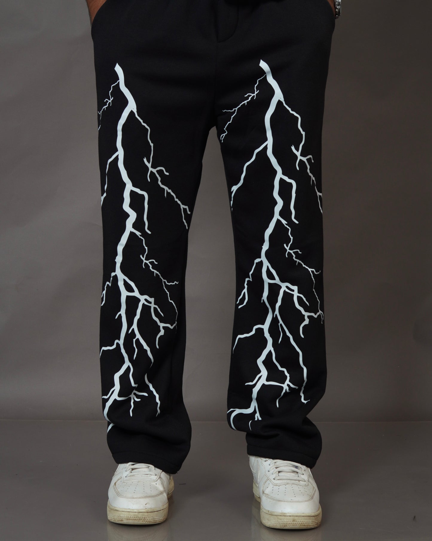 Thunder Black Baggy Trackpants l Streetwear Tracksuits l TSF