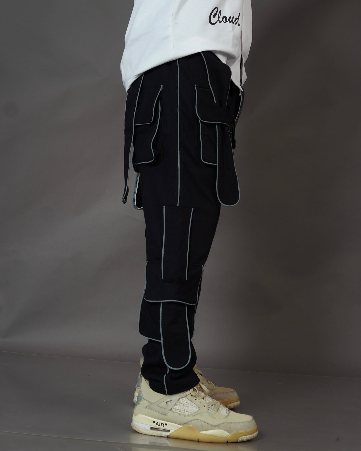 Black Color Reflective Edges Trackpants l Streetwear Trackpants l TSF