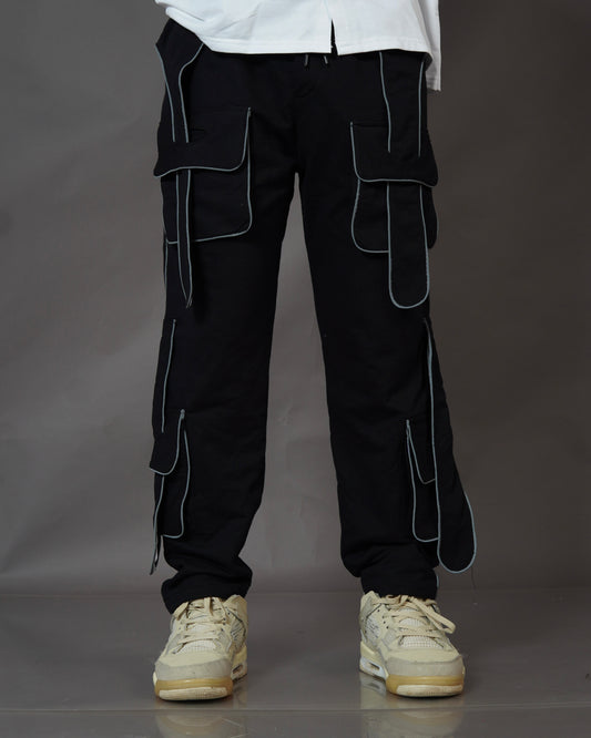 Black Color Reflective Edges Trackpants l Streetwear Trackpants l TSF