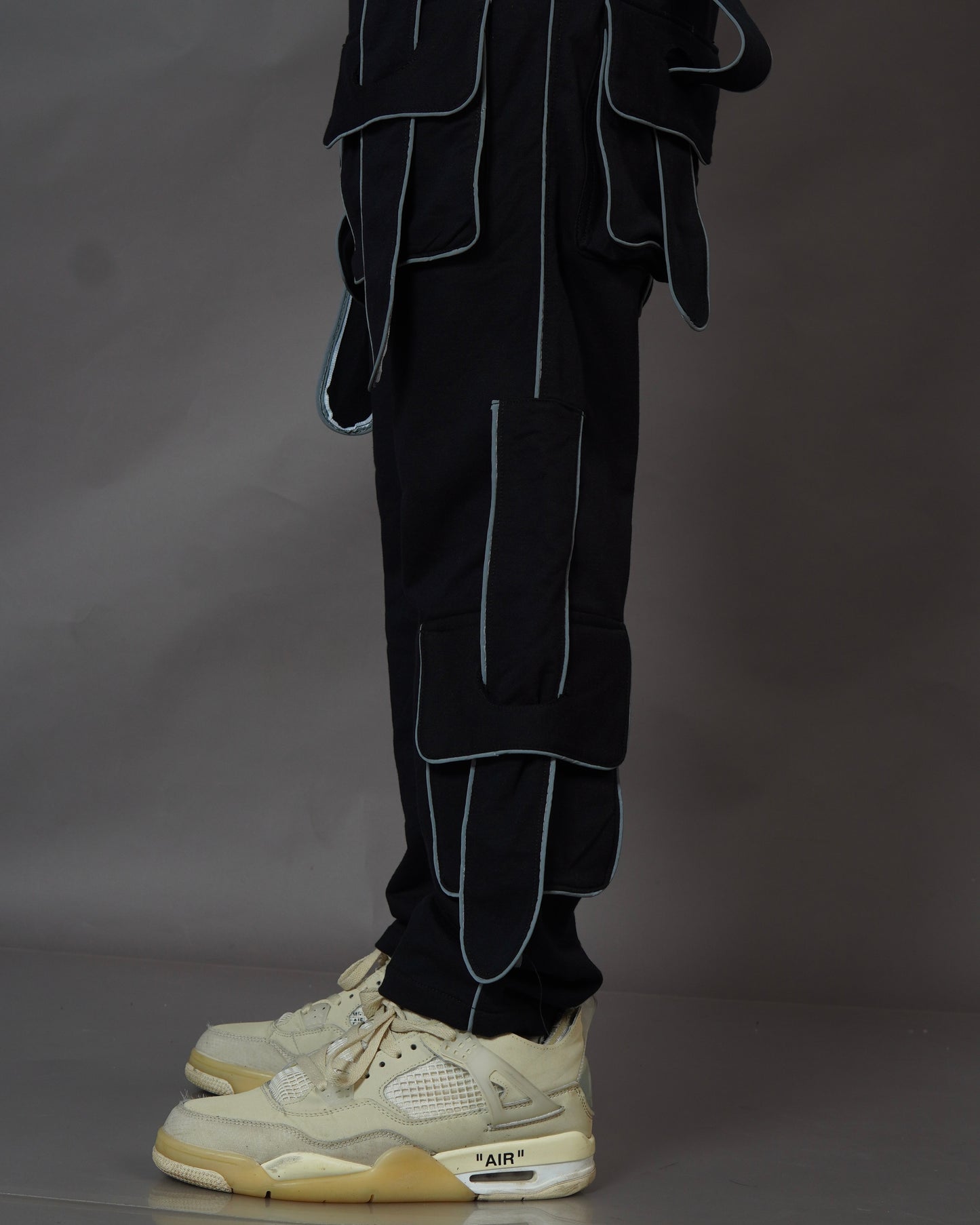 Black Color Reflective Edges Trackpants l Streetwear Trackpants l TSF